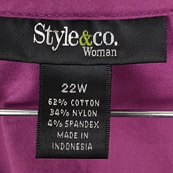 Style &Co, empire waist, flutter sleeve top, sz 22 - Picture 5 of 6